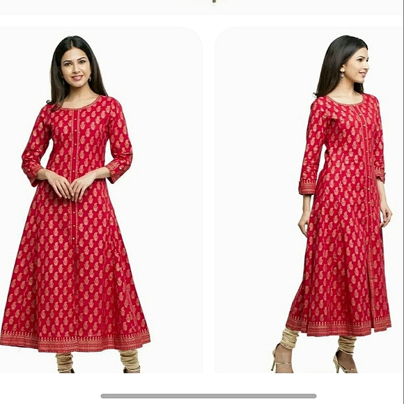 NEW! Yash Gallery Printed Cotton Flared Kurta Wedding Womens Kurti Dress Women S - Picture 8 of 8